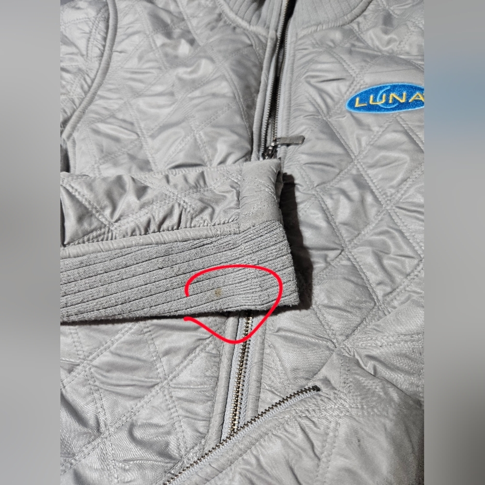 Prana Sherpa Lined Quilted Puffer Diva Zip Mock Jacket Ribbed Side Size S "LUNA" - Picture 15 of 16